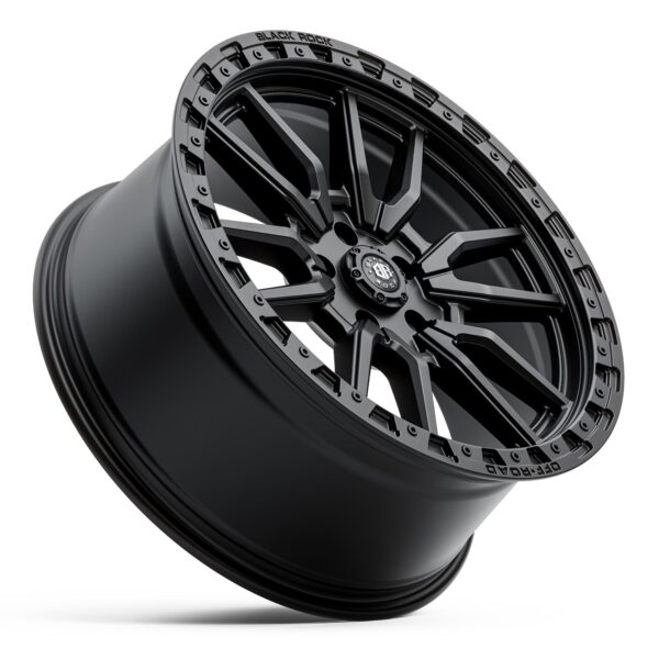 Black Rock Wheel | Satin Black | Offroad Rim | Side Look001