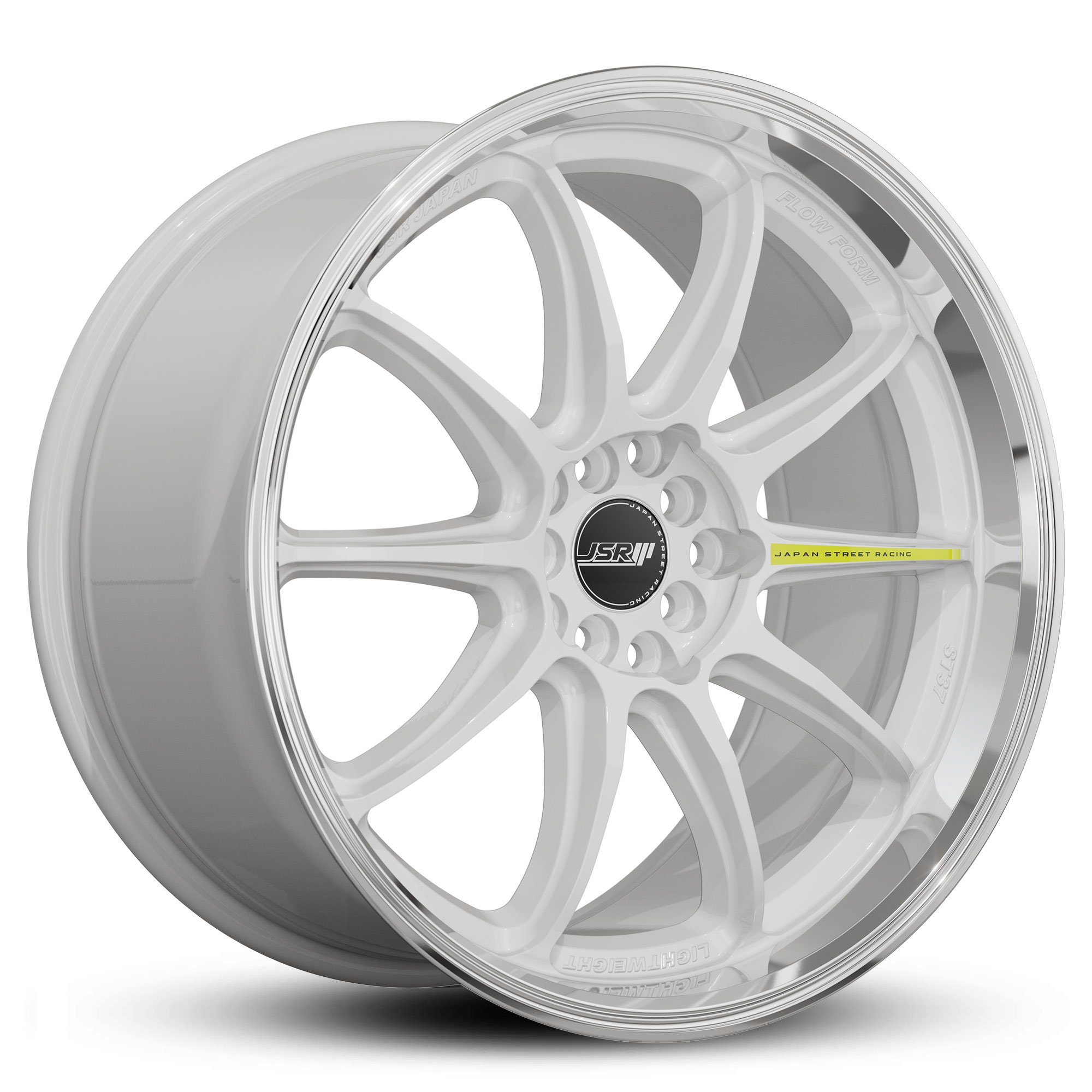 Racing_Wheels_Flow_Form_JSR_ST37_Gloss_White_Machined_Lip_Japan_JDM_Rims_18_19_inch_luminous_yellow_sticker
