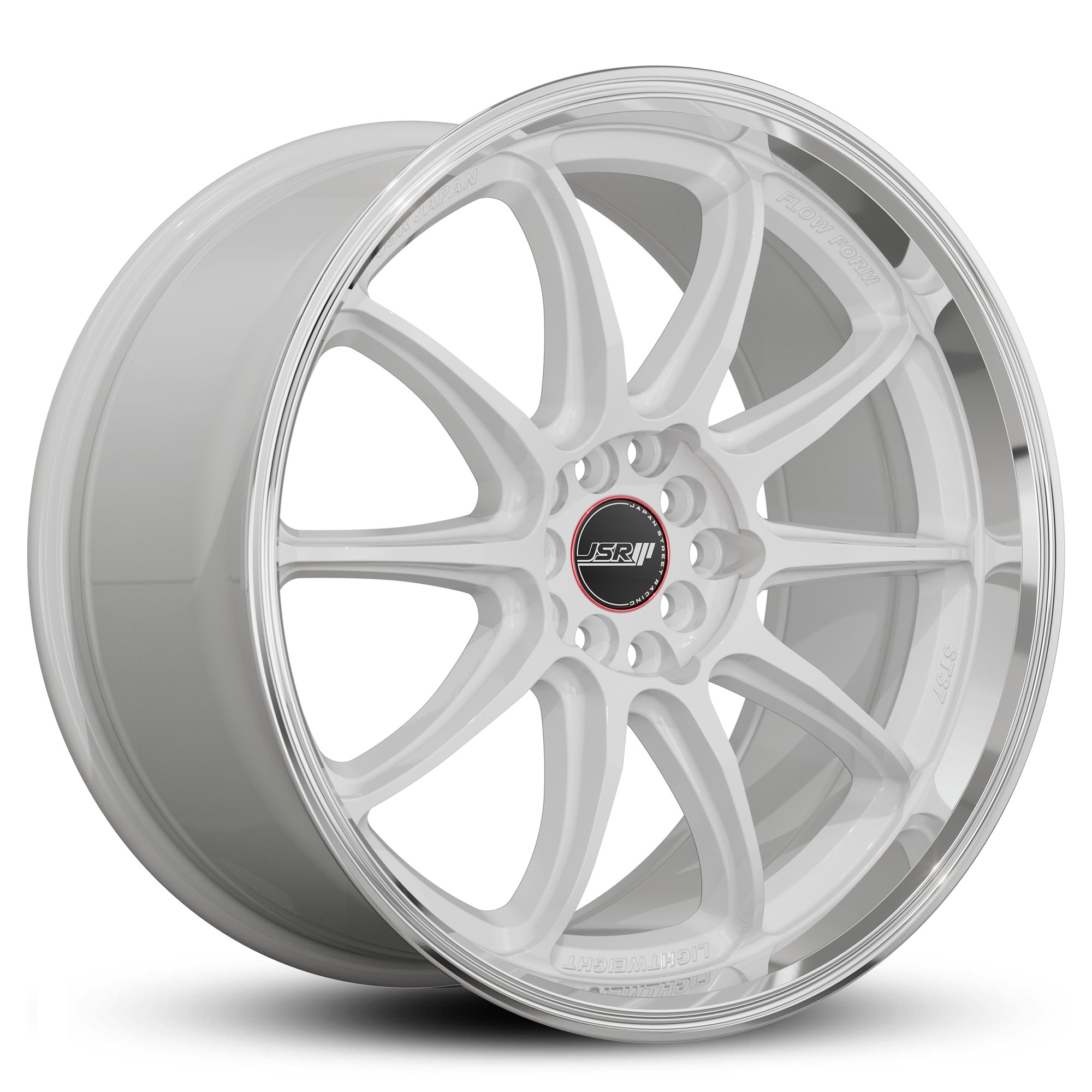Racing_Wheels_Flow_Form_JSR_ST37_Gloss_White_Machined_Lip_Japan_JDM_Rims_18_19_inch_red_cap
