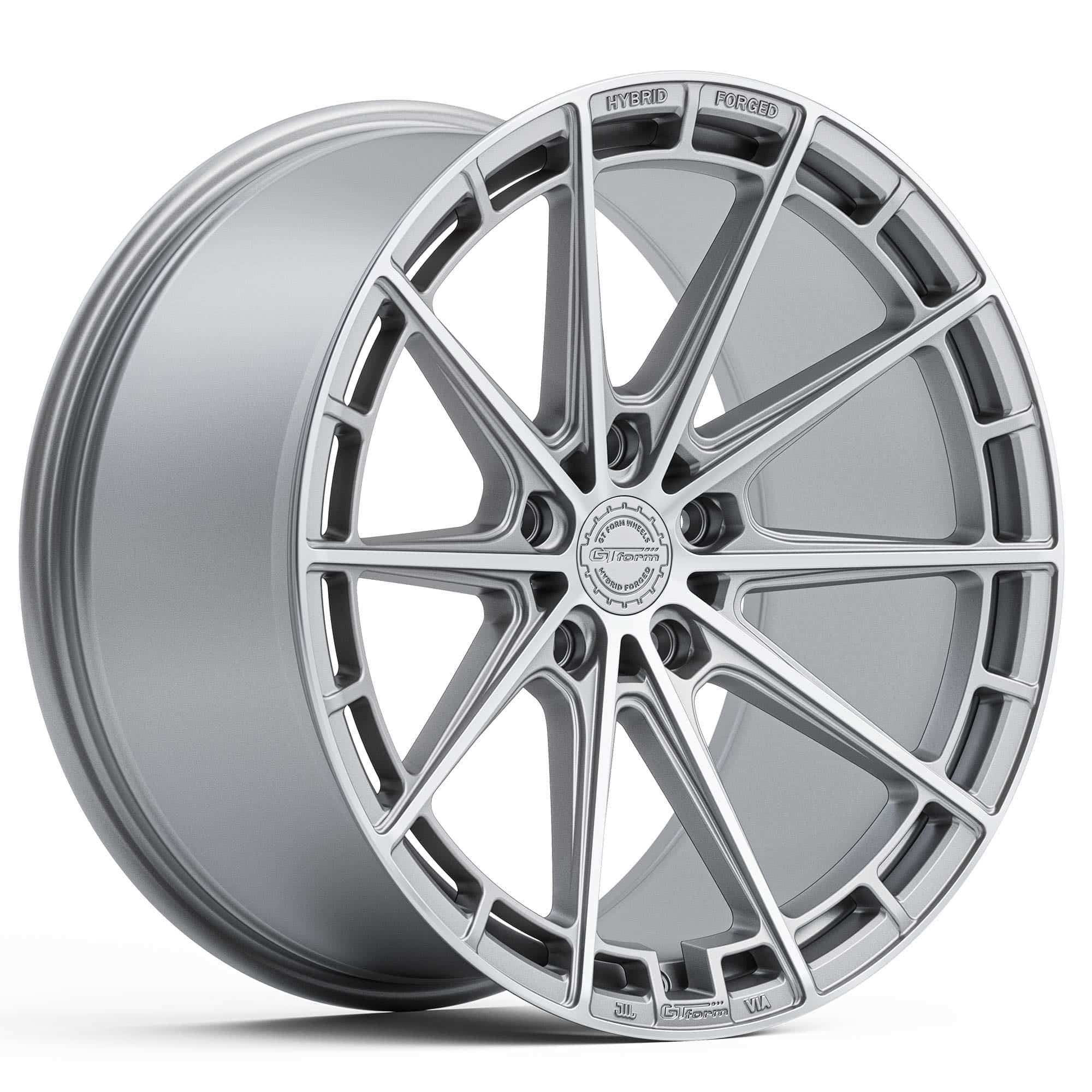 Zone One Rims GT FORM HF1.1 HYBRID FORGED SILVER MACHINED 19X10 5X112 WHEEL - Wheel Zone