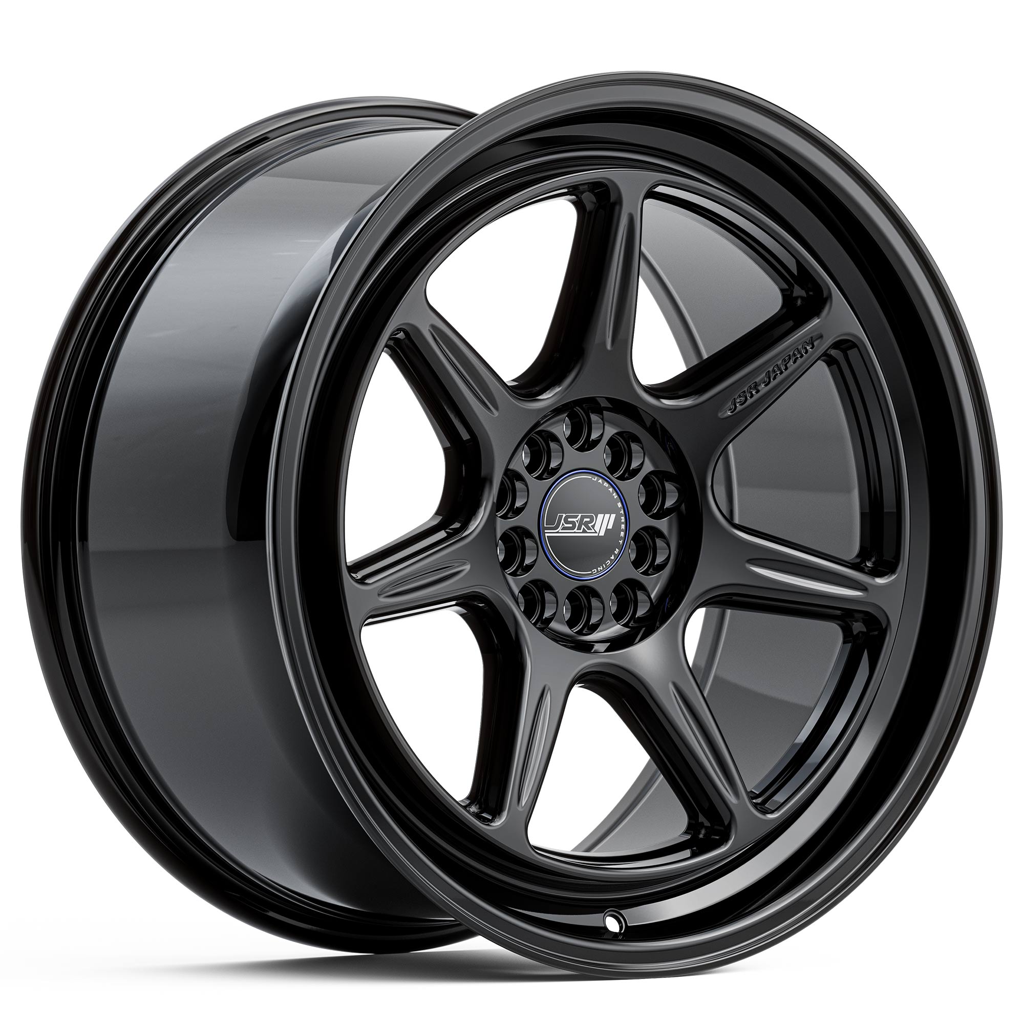 Racing_Wheels_Flow_Form_JSR_ST35_Gloss_Black_Japan_JDM_Rims_18_19_inch_Blue_Cap