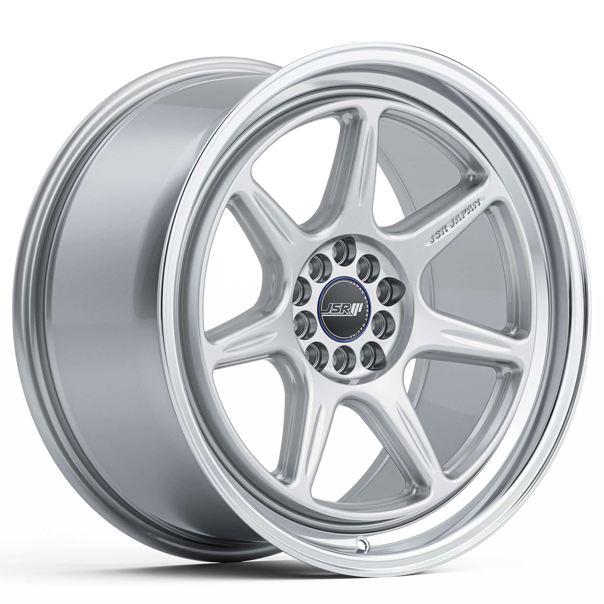 Racing_Wheels_Flow_Form_JSR_ST35_Silver_Machined_Lip_Japan_JDM_Rims_18_19_inch_Blue_Cap