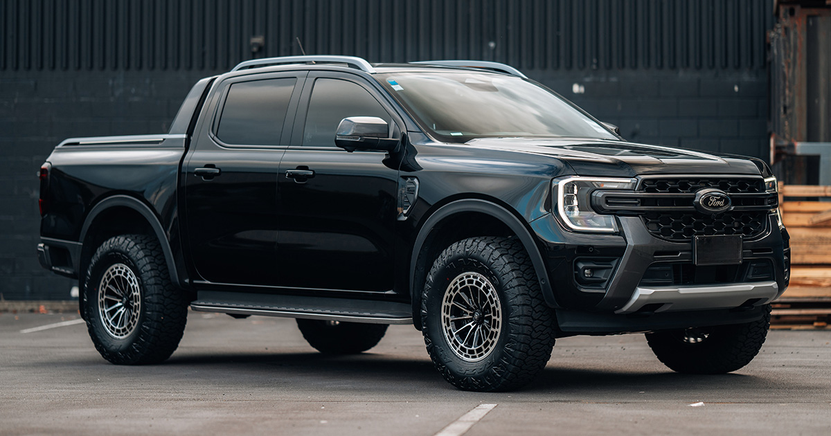 WHEELS FOR FORD RANGER | BLACK ROCK VORTEX GLOSS BLACK MACHINED