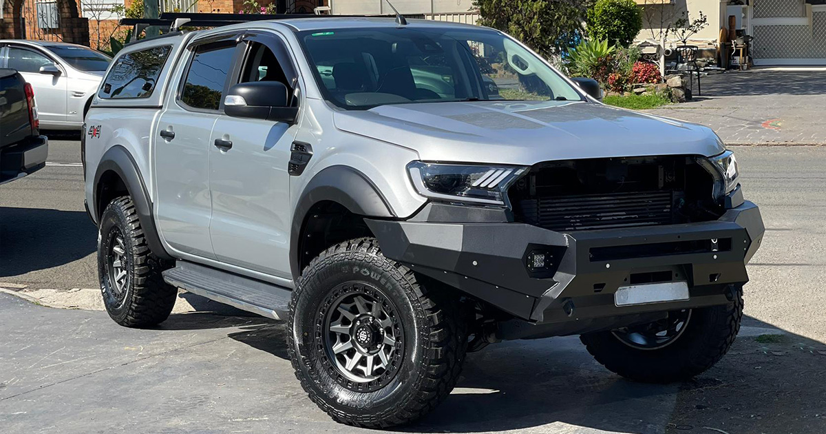 WHEELS FOR FORD RANGER | BLACK ROCK CAGE GUNMETAL GREY BLACK RING
