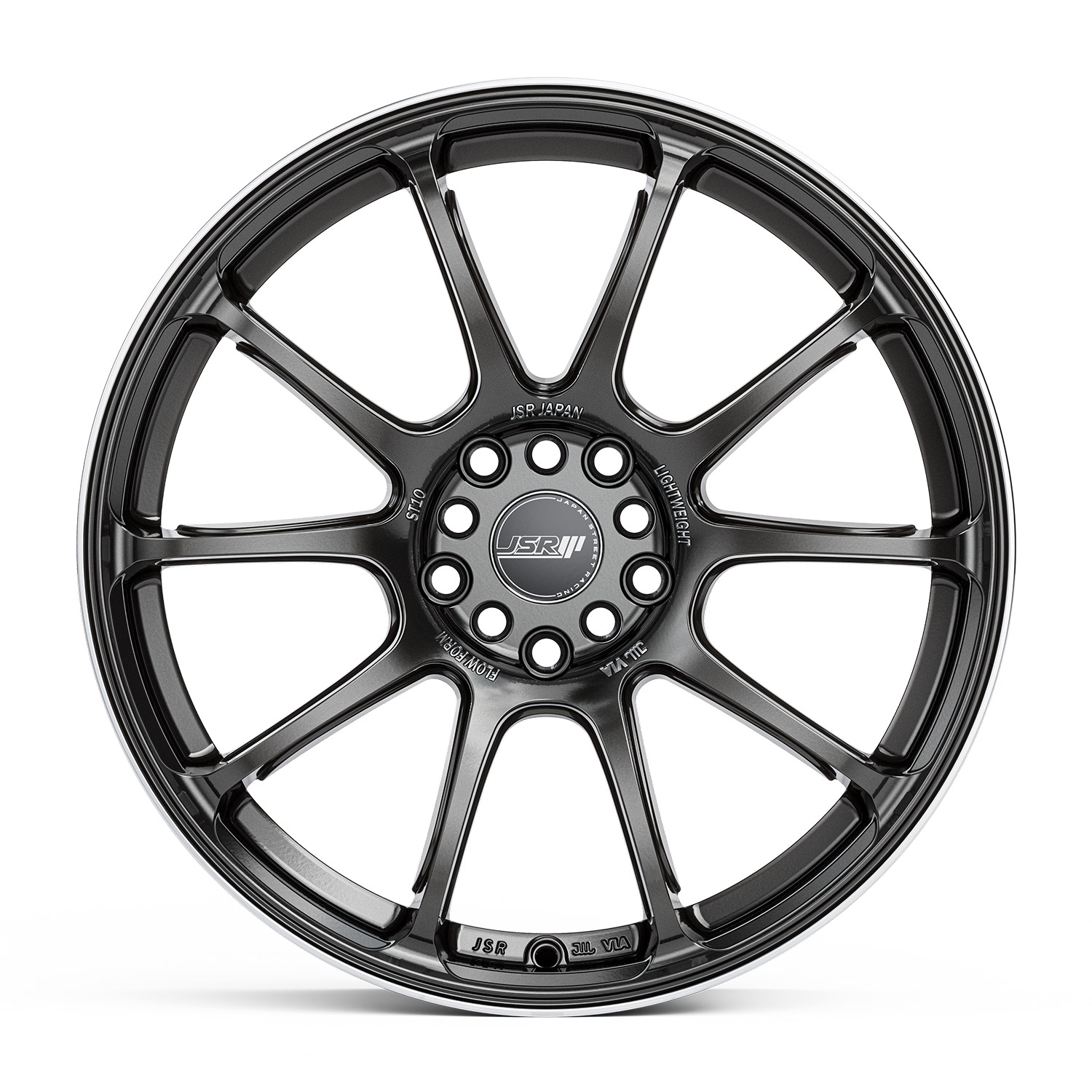 JDM_Wheels_Flow_Form_JSR_ST10_Gunmetal_Grey_Machined_Lip_Japan_Racing_Rims_18_inch_1